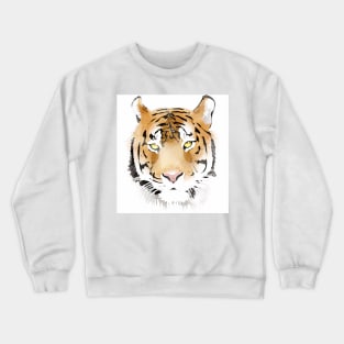 Tiger Head Watercolor Pattern Crewneck Sweatshirt